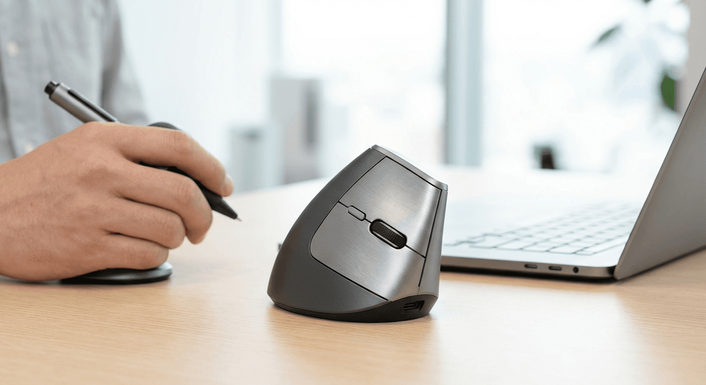 DXT Precision Mouse vertical mouse product photo used in Best Vertical Mouse for Left-Handed Users (2026)
