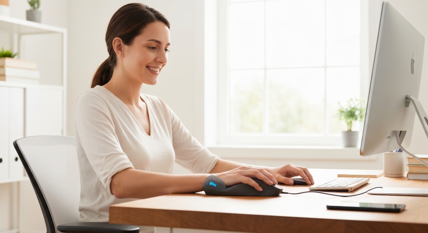 Best Vertical Mouse Carpal Tunnel: lifestyle image for Comparison Table: 5 Vertical Mice for Carpal Tunnel