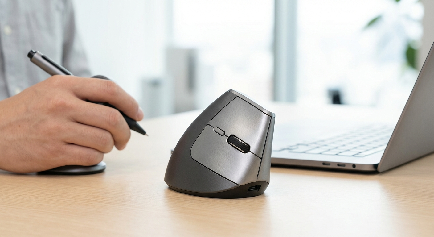 DXT Precision Mouse ambidextrous pen-grip vertical mouse for left or right hand use