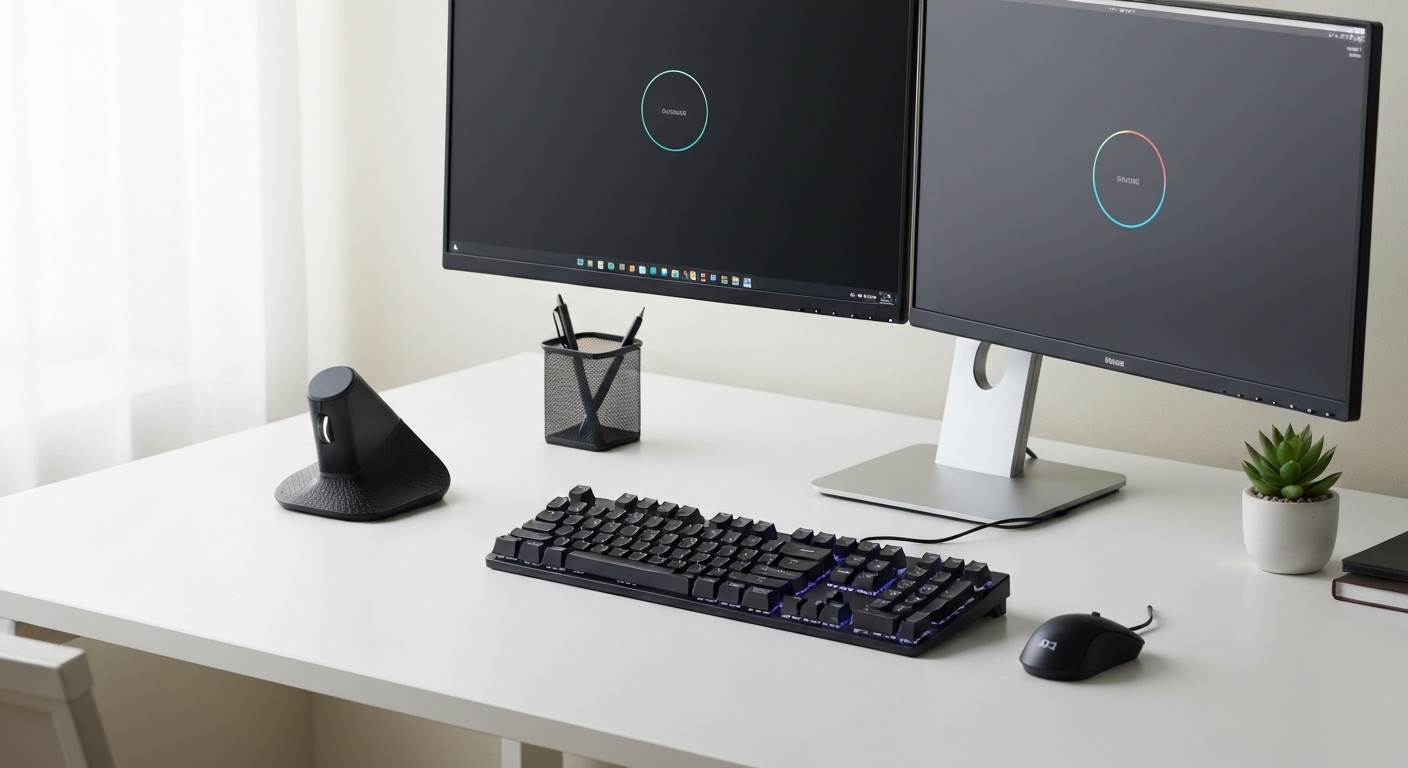 Best Vertical Mouse Office: setup image for Comparison Table: 5 Best Vertical Mice for Office Use