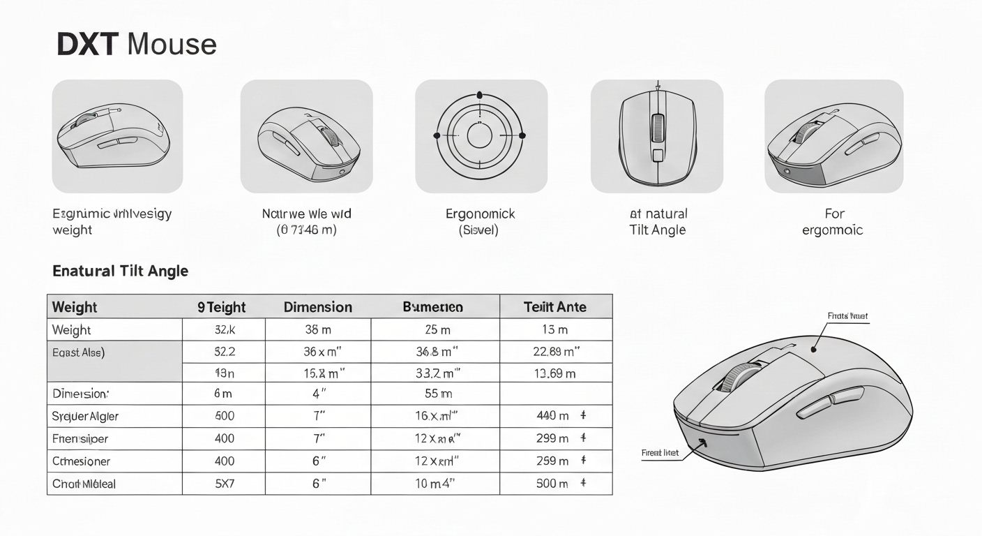 Dxt Ergonomic Mouse Review: infographic image for Full Specifications