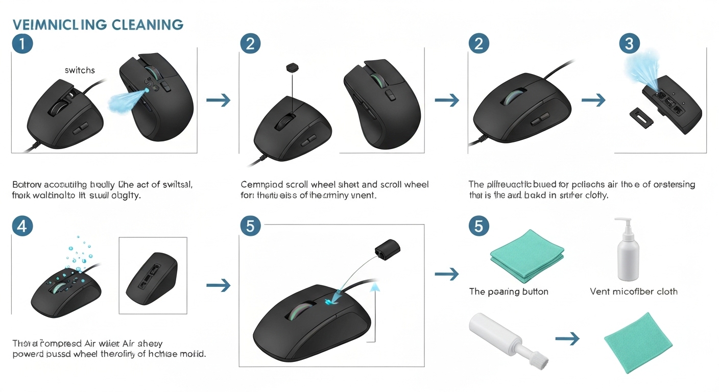 How To Clean Vertical Mouse: infographic image for What You Need