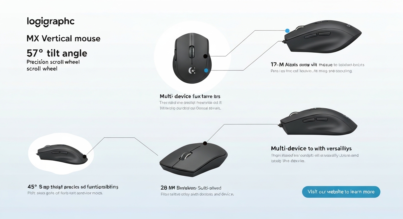 Logitech Mx Vertical Review: infographic image for Specs at a Glance
