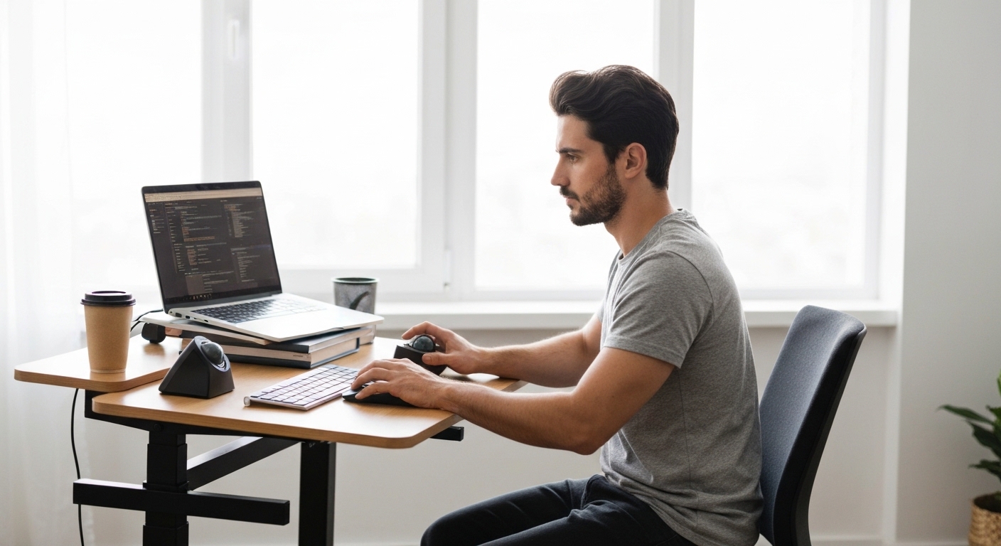 Vertical Mouse vs Trackball for Programmers (2026): lifestyle image for Keyboard Proximity: The Reaching Problem