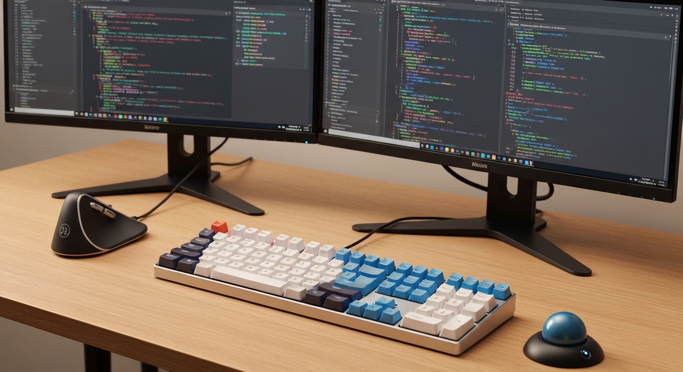 Vertical Mouse vs Trackball for Programmers (2026): setup image for RSI Prevention: The Developer-Specific Risks