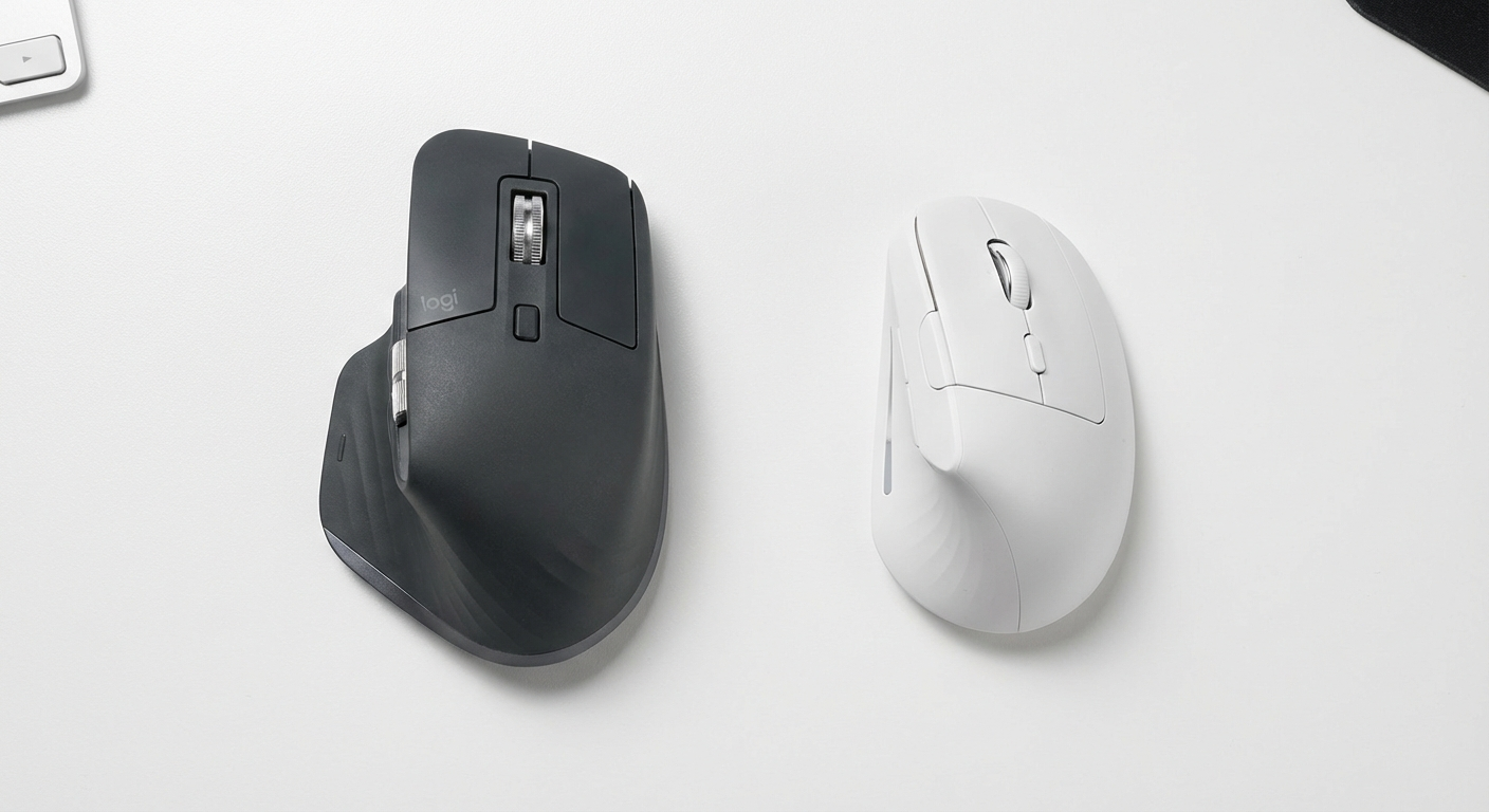 Size comparison of large vs small vertical mice